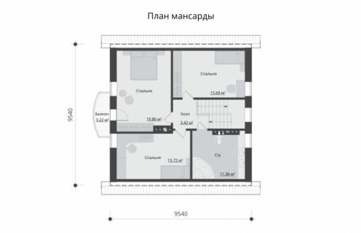 Проект одноэтажного дома с мансардой